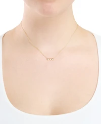 Macy's Cubic Zirconia Triple Open Heart Necklace (0.06 ct. t.w.) 14K Gold Over Sterling Silver (also Silver)