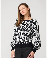 Cable & Gauge Women's Bow Boatneck Sweater