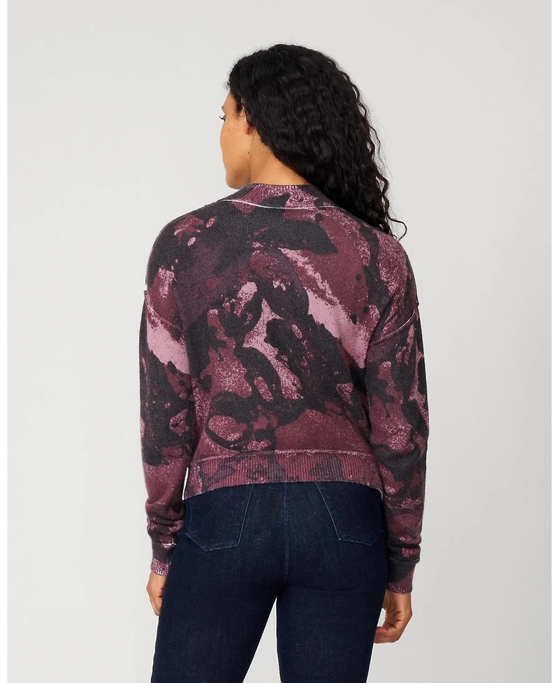 Cable & Gauge Women's Abstract Mock Neck Sweater