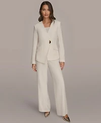 Donna Karen New York Womens Asymmetrical Blazer Wide Leg Pants