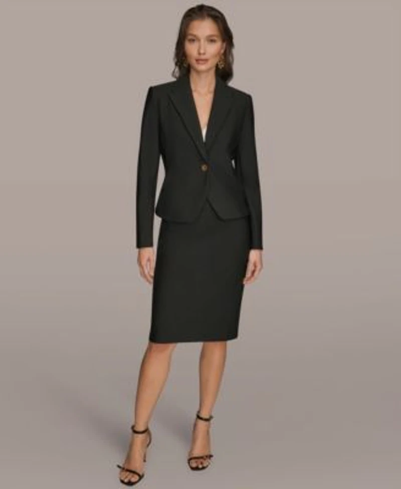 Donna Karen New York Womens Peplum Jacket Pencil Skirt