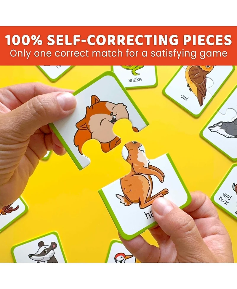 Quokka 16 Pairs of Wood Animals - Memory Matching Games for 2-4 Ages
