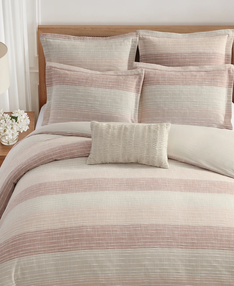 Levtex Sand Stripes Textured 3-Pc. Duvet Cover Set
