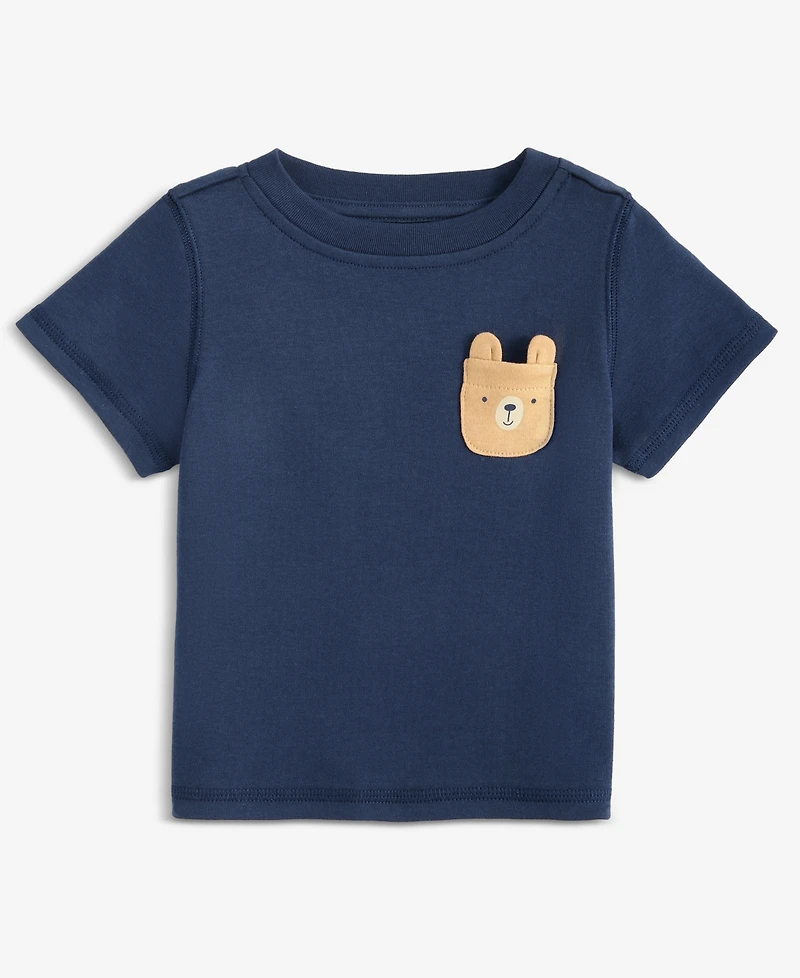 First Impressions Baby Boys Bear Pocket T-Shirt, Macy's Exclusive