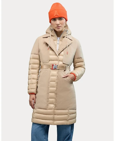Alpenhaus Women's Beaufort Mixed Media Insulated Trench Coat