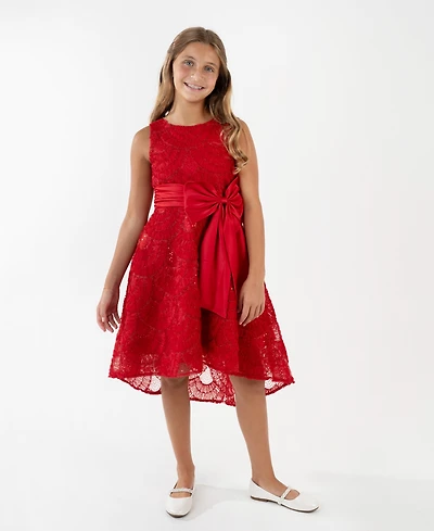 Rare Editions Girls 7-16 Soutache Hi-Low Dress