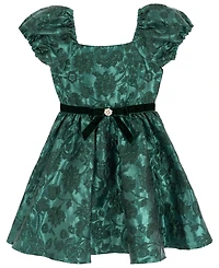 Rare Editions Girls 7-16 Brocade Puff Sleeves Dress