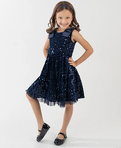 Rare Editions Girls 2T-6X Sequined Sleeveless Dress