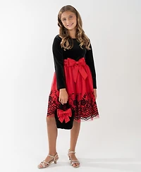 Rare Editions Girls 7-16 2-Piece Long-Sleeves Dress and Mini Handbag Set