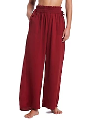 Red Carter Hammered Wide Leg Cover-Up Pants