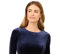 Adrianna Papell Women's Velvet Combo Flounce Pull-On Midi Dress