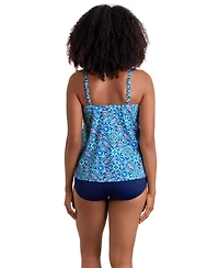 ShapeSolver Sport by Mimi Flamingo Women's Handkerchief Hem Pull-On Tankini Top