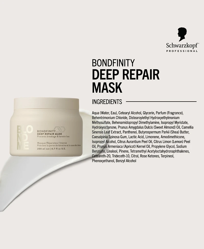 Schwarzkopf BlondMe Bondfinity Deep Repair Mask, 6.7 oz.