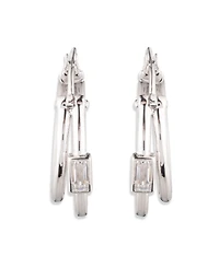 Lauren Ralph Lauren Split Cubic Zirconia Hoop Sterling Silver Earrings