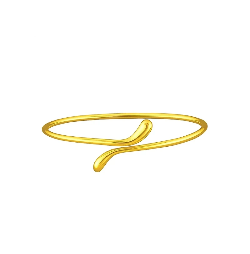 Isabella Gold Plated Teardrop Open Wrap Bangle Bracelet