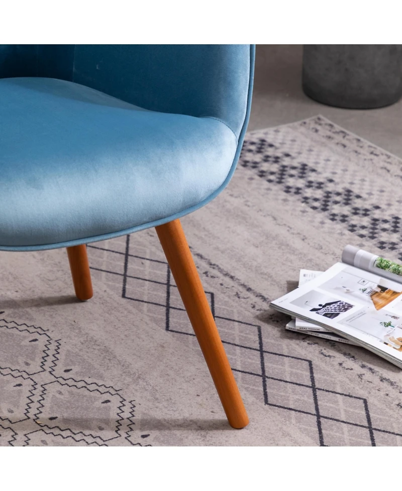 Jujabu Contemporary Silky Velvet Tufted Button Back Accent Chair