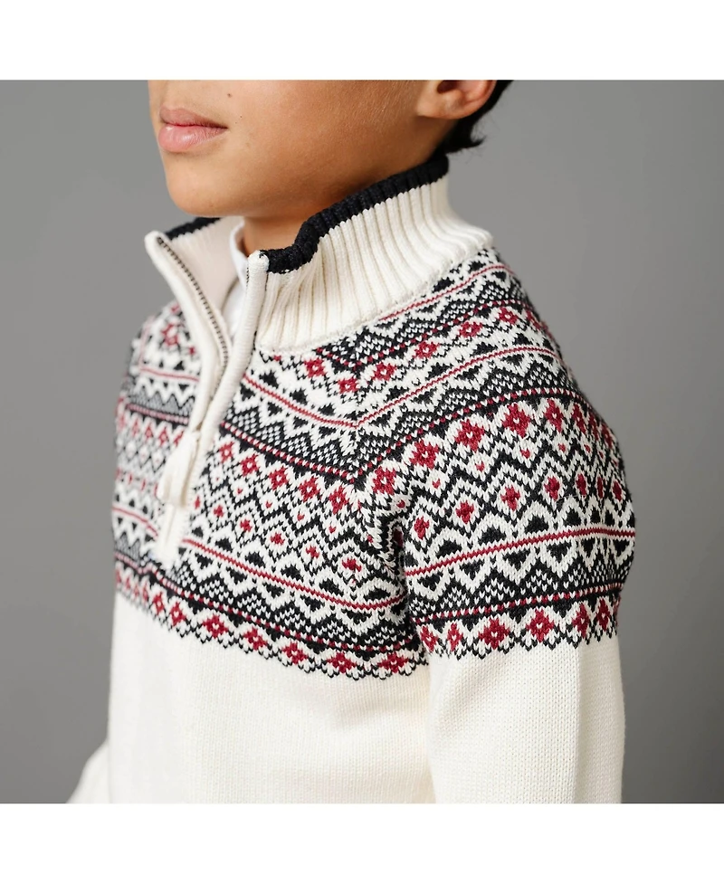 Hope & Henry Baby Boys Long Sleeve Half Zip Raglan Ski Sweater