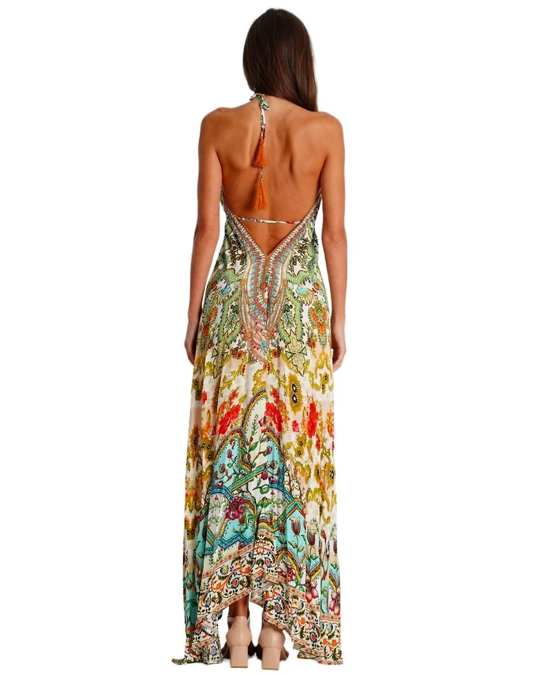 La Moda Clothing Women's Maxi Agatha halterneck Dress