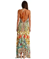 La Moda Clothing Women's Maxi Agatha halterneck Dress