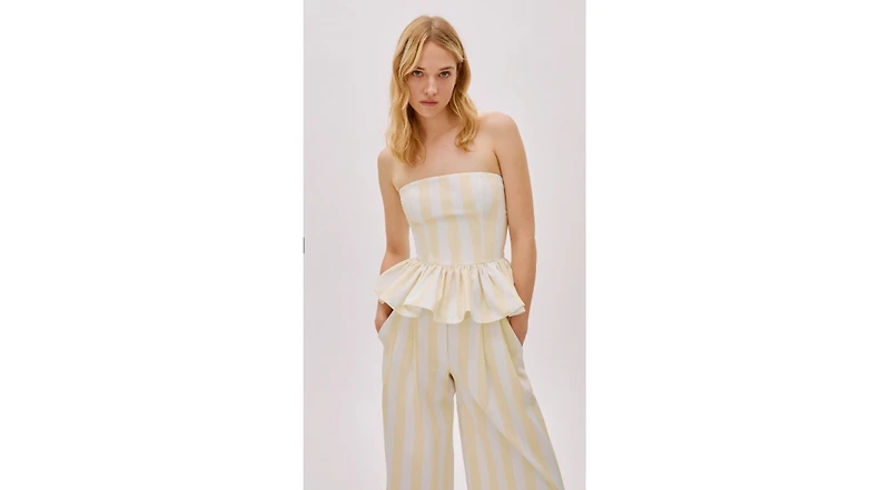 Labeca London Women's Eclipse Striped Cotton Bustier Top