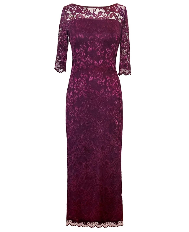 chinese dress ladies Kenzie Purple Lace Cutout Maxi Dress
