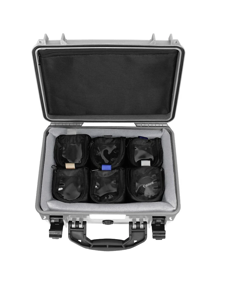Porta Brace Pb-24LENS46P Hard Case with 6x 4" Padded Lens Cups for Dslr Camera