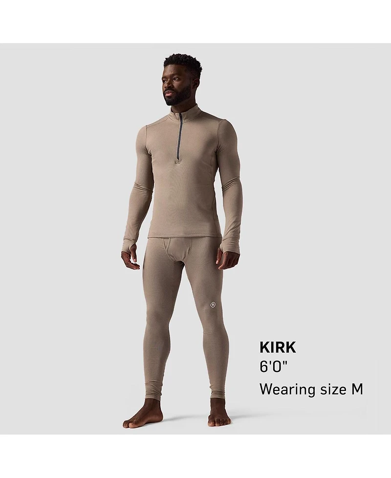 Backcountry Men's Pines Microgrid Ultra-Lt Baselayer 1/4-Zip Top Lightweight Long Underwear Tops