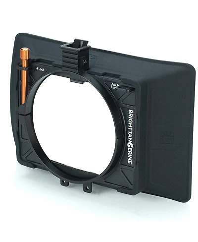 Bright Tangerine Misfit Atom 4x5.65" and 4x4" Ultra Lightweight 2-Stage Clip-On Matte Box with Detachable Lens Shade, 114mm Clamp Attachment