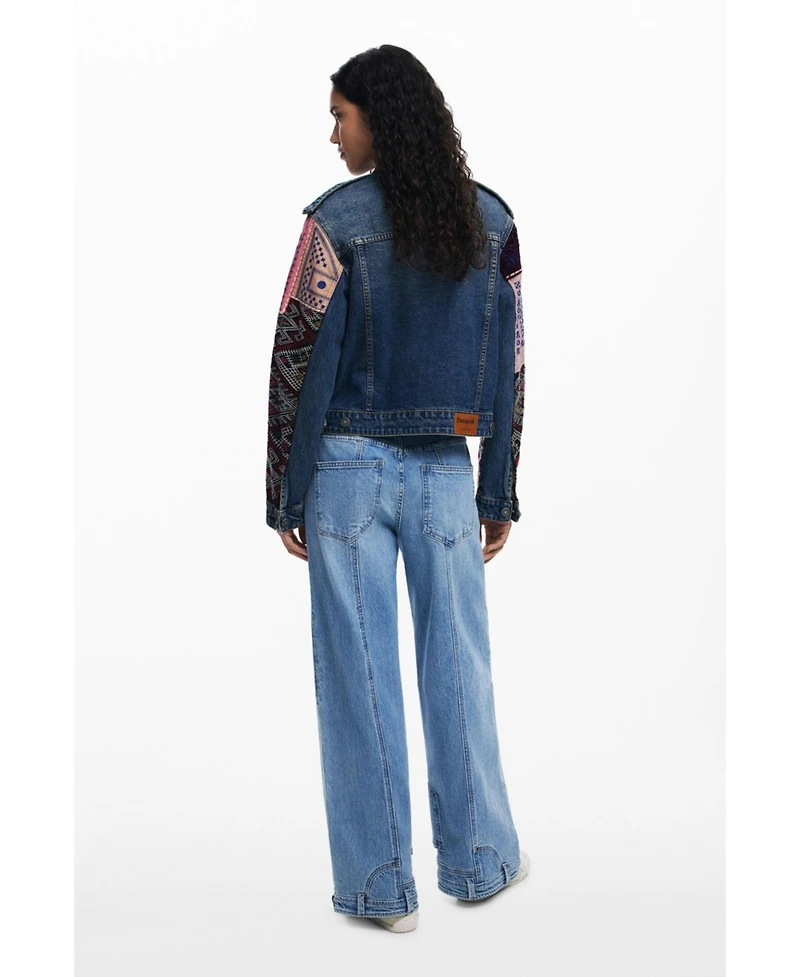Desigual Women's Denim jacket with combined sleeves