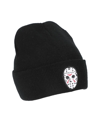 Friday the 13th Men's Jason Mask Embroidery On Acrylic Knit Standard Cuff Beanie
