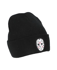Friday the 13th Men's Jason Mask Embroidery On Acrylic Knit Standard Cuff Beanie