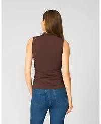 Cable & Gauge Women's Sculpt Sleeveless Turtleneck Tank