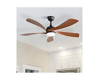 Sofucor 52 Inch 5 Blade Abs Led Ceiling Fan with Downrod and 6 Speed Adjustable Remote Control