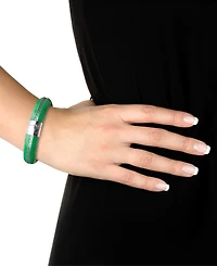Macy's Green Jadeite Dyed Color Bangle Bracelet in Sterling Silver