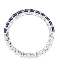 Macy's Lab-Grown Sapphire (1 ct. t.w.) and Lab-Grown White Sapphire (1 ct. t.w.) Band Ring in Sterling Silver