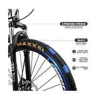 Artudatech Unisex Adult Mountain Bike Full Suspension 26" 21 Speed Mtb Folding Bicycle