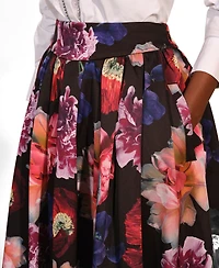 Isaac Mizrahi Women's A-Line Satin Midi Skirt