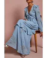 Coast Women's Embellished Flower Georgette Midi Dress