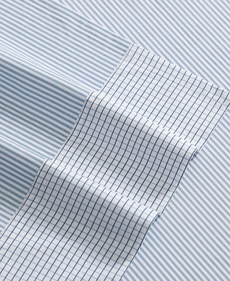 Tommy Hilfiger Williamstown Stripe Contrast Hem 200-Thread Count Cotton -Pc. Sheet Set