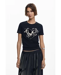 Desigual Women's Newspaper texture midi skirt