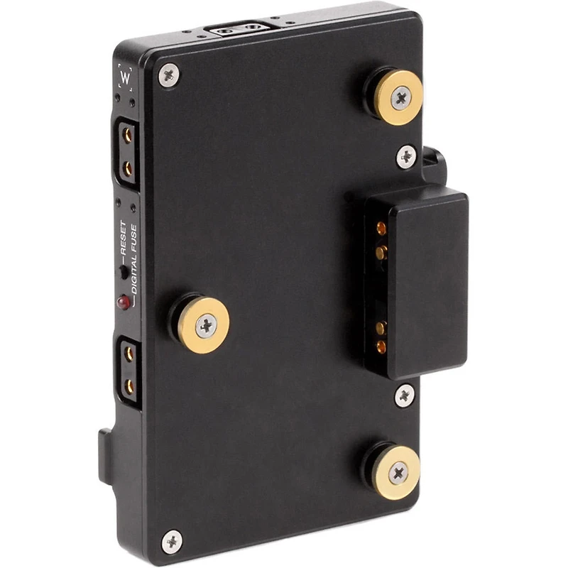 Wooden Camera Wc Pro Gold Mount Camera Side to V-Mount Battery Side Adapter, 3x D-Tap and Digital Fuse