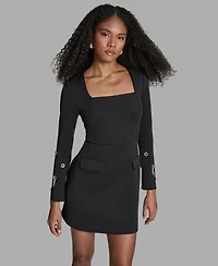 Bcbg Women's Grommet Long Sleeve Mini Dress