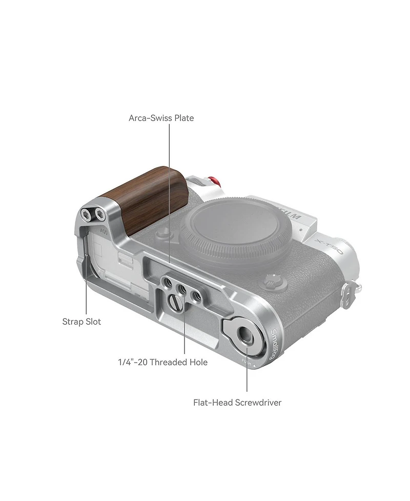 SmallRig SmallRig Wooden L-Shape Grip for Fujifilm X-T50, Silver