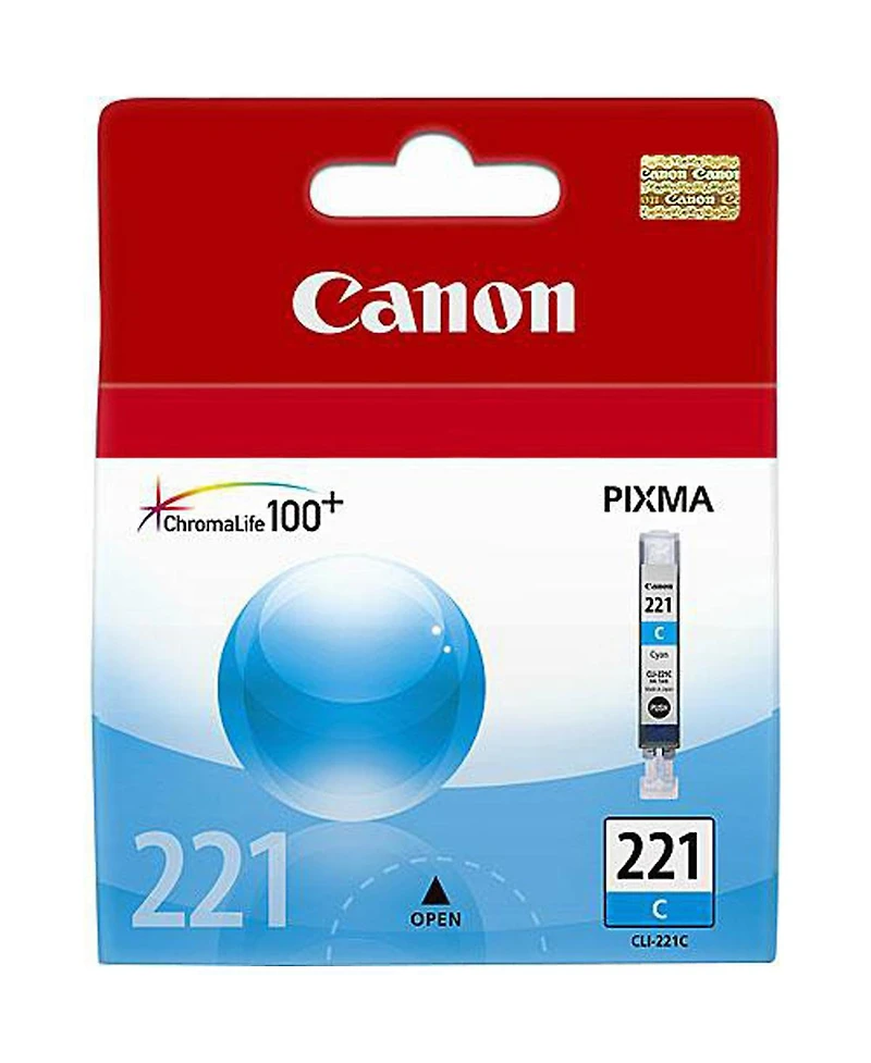 Canon 2 Pack Cli-221C Cyan Color Ink Tank for Select Pixma iP, Mp, Mx Series Printers