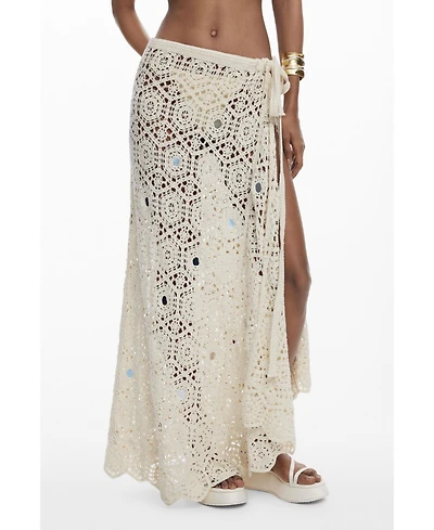 Desigual Women's Crochet wrap skirt mandalas