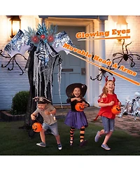 6ft Halloween Animatronic Decoration Animated Dragon with Light Up Eyes Posable Wings & Arms Sound & Touch Activated Standing Figure