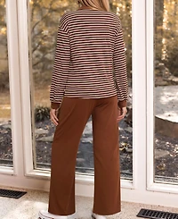 Cupshe Women's Striped Long Sleeve Matching Set