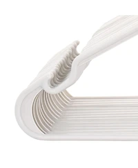 Elama Home 50 Piece Plastic Hanger Set with Notched Shoulders in White