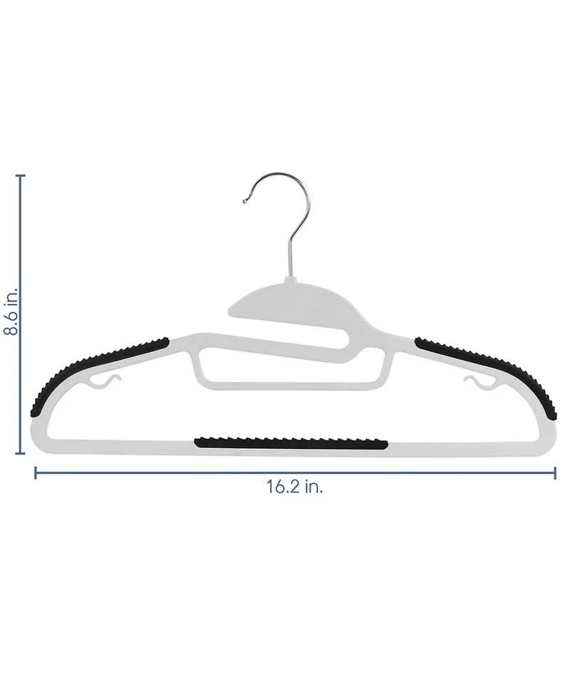 Elama Home 50 Piece Non Slip Hanger with U-slide in White and Black