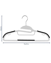 Elama Home 50 Piece Non Slip Hanger with U-slide in White and Black